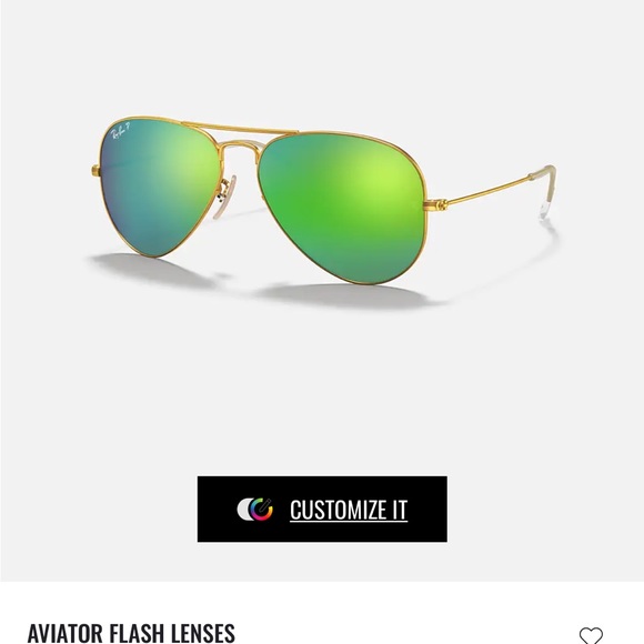 GREEN RAY BAN AVIATORS REFLECTIVE with case - Picture 3 of 4